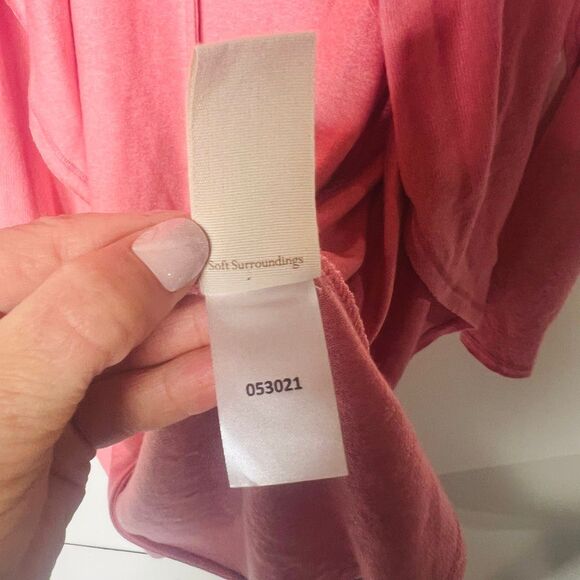 Soft Surroundings Pink Long Open Front Cardigan Sz Small - Picture 7 of 8